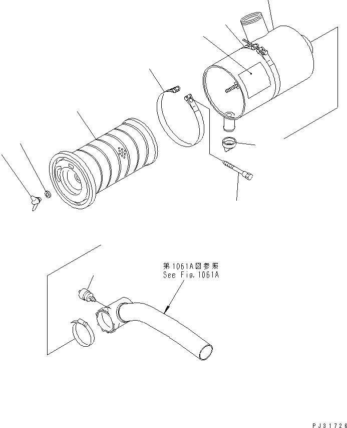 Схема запчастей Komatsu S6D105-B-1A-5 - ВОЗДУХООЧИСТИТЕЛЬ(№788-) ГОЛОВКА ЦИЛИНДРОВ