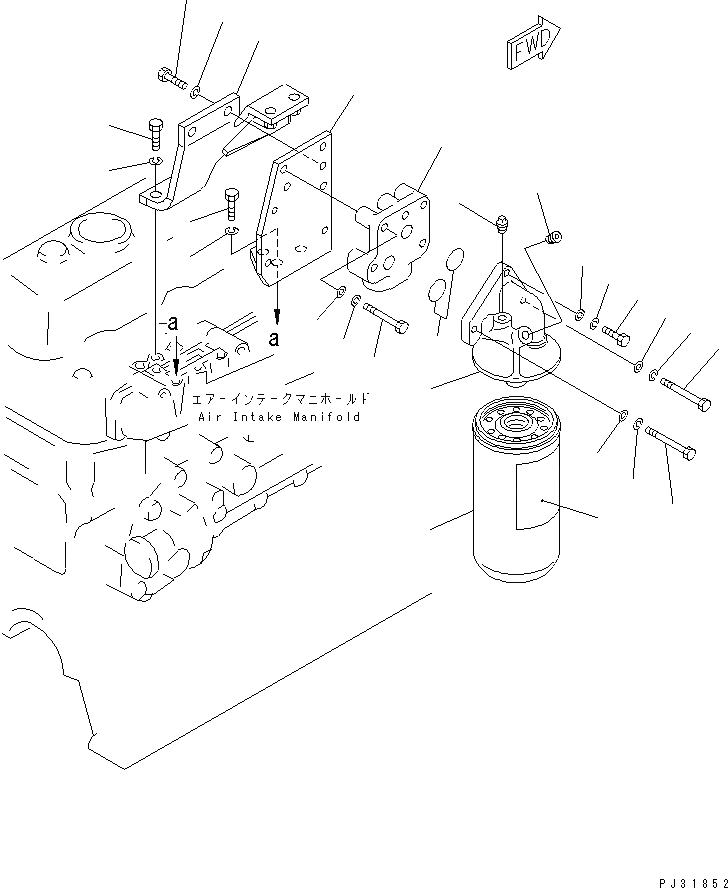 Схема запчастей Komatsu S6D105-1QQ - МАСЛ. ФИЛЬТР И КРЕПЛЕНИЕ(№87-9779) СИСТЕМА СМАЗКИ МАСЛ. СИСТЕМА