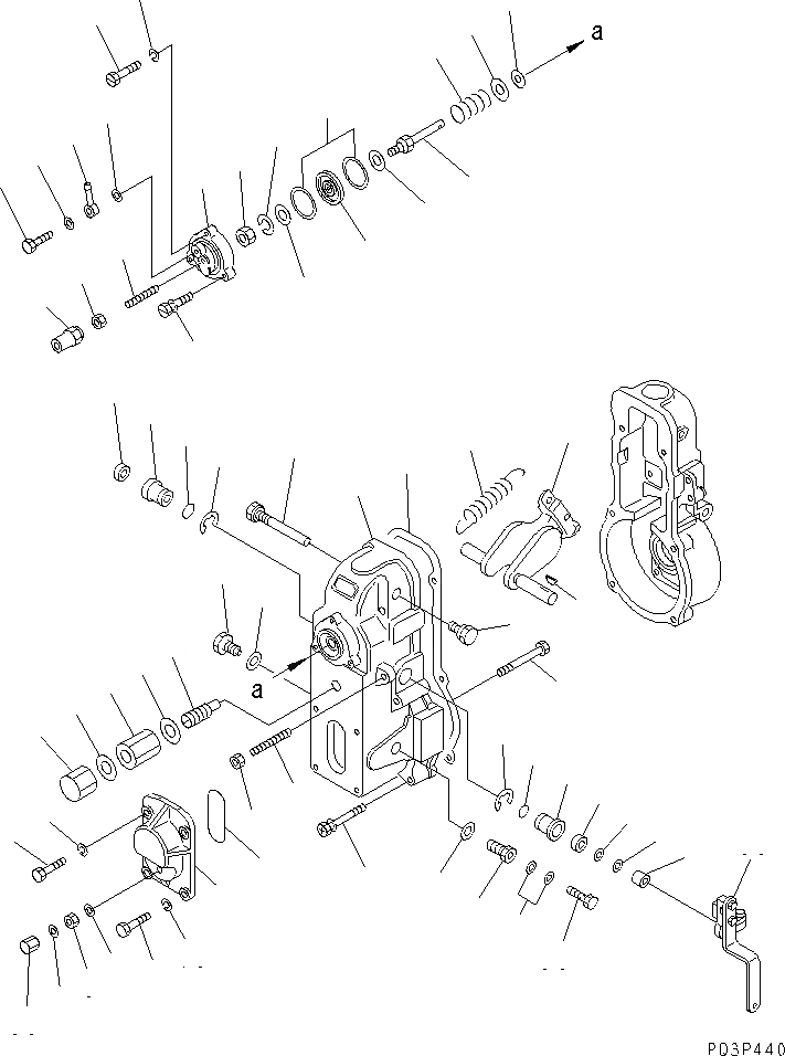 Схема запчастей Komatsu S6D105-1QQ - ТОПЛ. НАСОС (РЕГУЛЯТОР) (/) ТОПЛИВН. СИСТЕМА