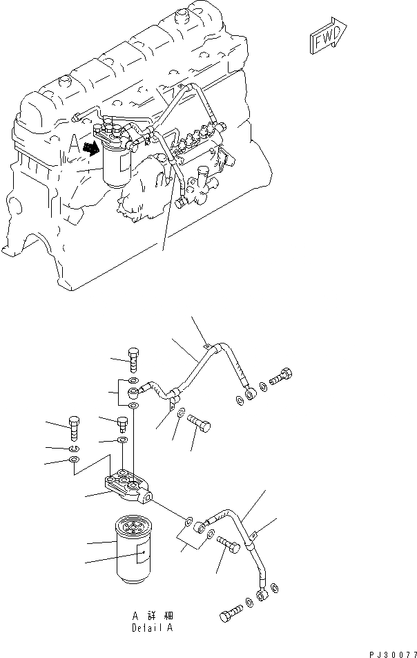 Схема запчастей Komatsu S6D105-1Z - ТОПЛИВН. ФИЛЬТР. И ТРУБЫ(№-79) ТОПЛИВН. СИСТЕМА