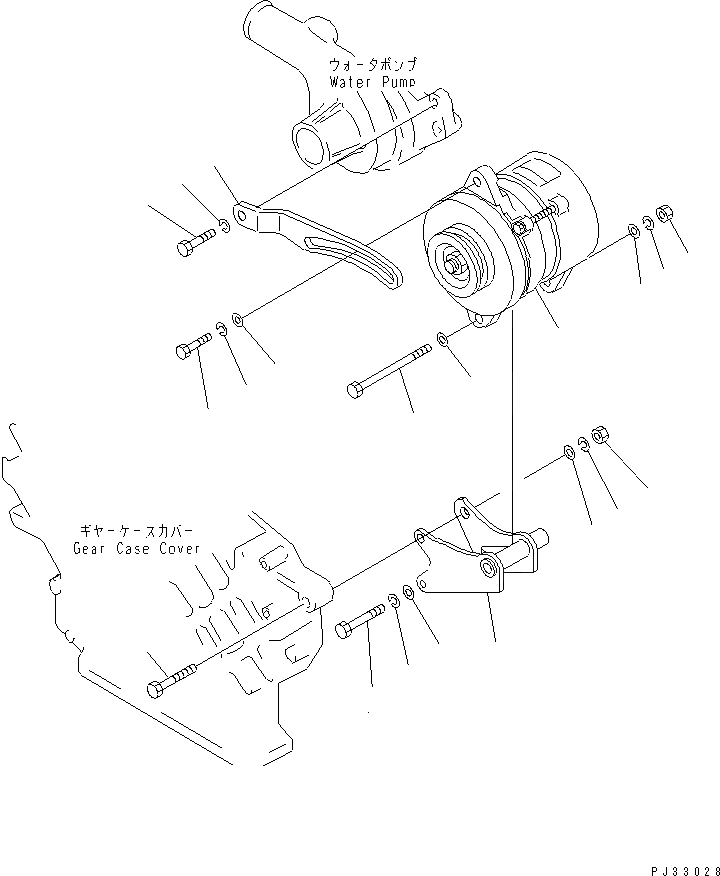Схема запчастей Komatsu S6D105-1Z - ГЕНЕРАТОР И КРЕПЛЕНИЕ (A) (ГЕНЕРАТОР С ЗАКАЛЕННЫМ ШКИВОМ) ЭЛЕКТРИКА