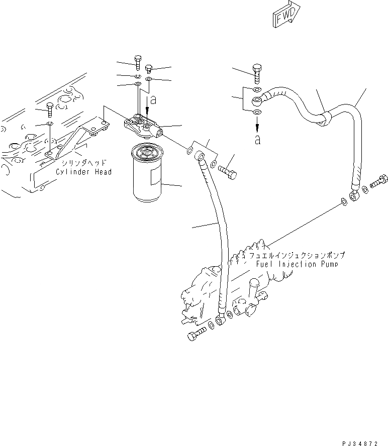 Схема запчастей Komatsu S6D105-1ZZ - ТОПЛИВН. ФИЛЬТР. И ТРУБЫ ТОПЛИВН. СИСТЕМА