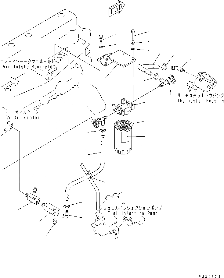Схема запчастей Komatsu S6D105-1ZZ - АНТИКОРРОЗ. ЭЛЕМЕНТ И ТРУБЫ СИСТЕМА ОХЛАЖДЕНИЯ