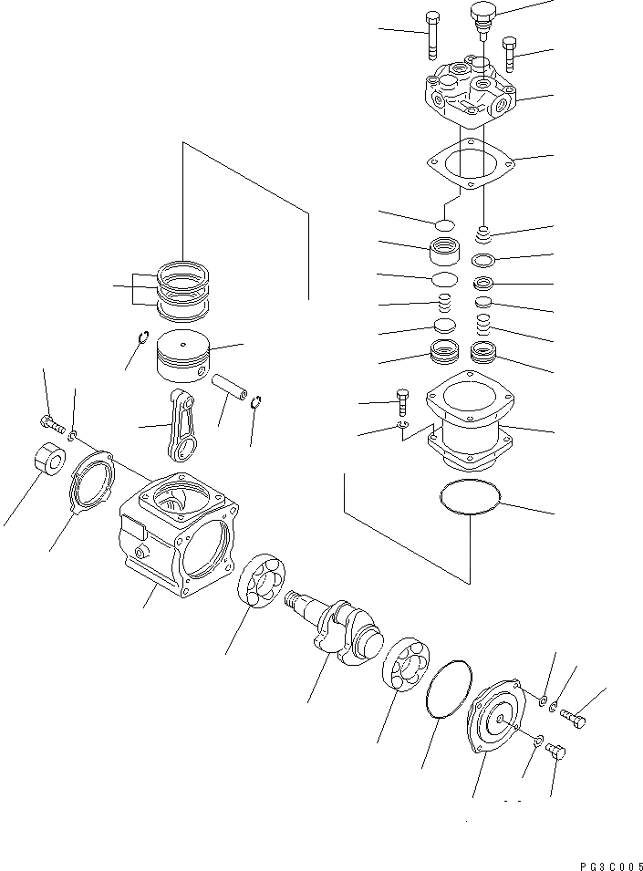 Схема запчастей Komatsu S6D105-1ZZ - КОМПРЕССОР АКСЕССУАРЫ