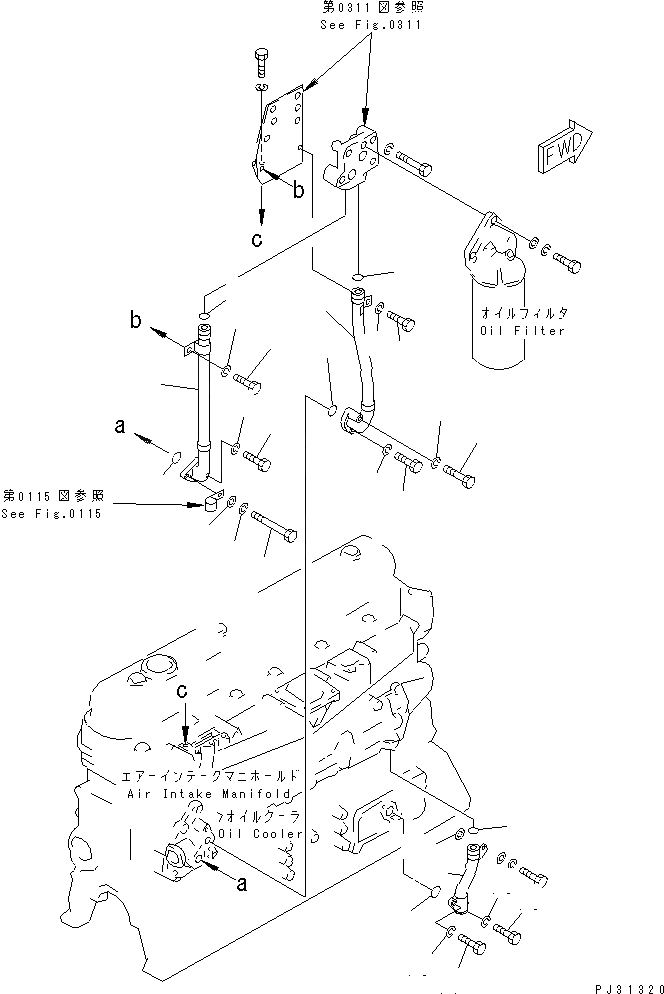 Схема запчастей Komatsu S6D105-1PP - СИСТЕМА СМАЗКИ МАСЛОПРОВОДЯЩАЯ ЛИНИЯ(№8-9778) СИСТЕМА СМАЗКИ МАСЛ. СИСТЕМА