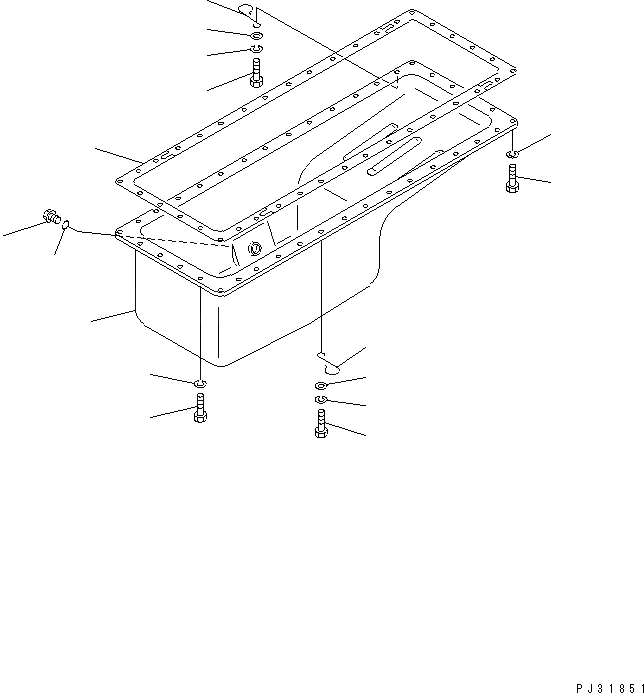 Схема запчастей Komatsu S6D105-1NN - МАСЛЯНЫЙ ПОДДОН БЛОК ЦИЛИНДРОВ