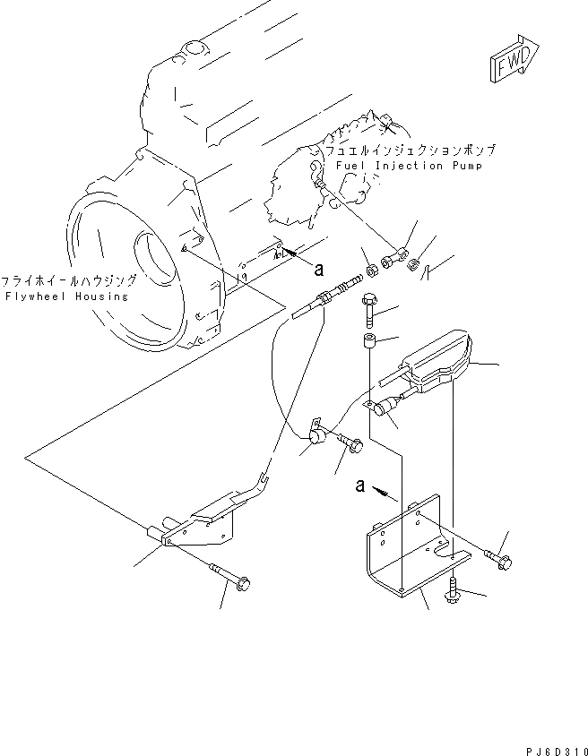 Схема запчастей Komatsu S6D105-1NN - СТОП МОТОР ДВИГАТЕЛЯ И КРЕПЛЕНИЕ(№-) ТОПЛИВН. СИСТЕМА