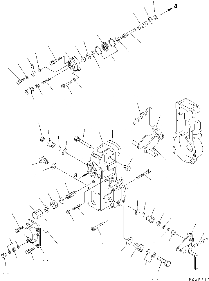 Схема запчастей Komatsu S6D105-1X - ТОПЛ. НАСОС (РЕГУЛЯТОР) (/) ТОПЛИВН. СИСТЕМА