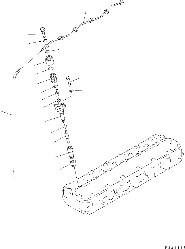 Схема запчастей Komatsu S6D105-1MM-B - ТОПЛИВН. ФОРСУНКА И СЛИВНАЯ ТРУБКА ТОПЛИВН. СИСТЕМА