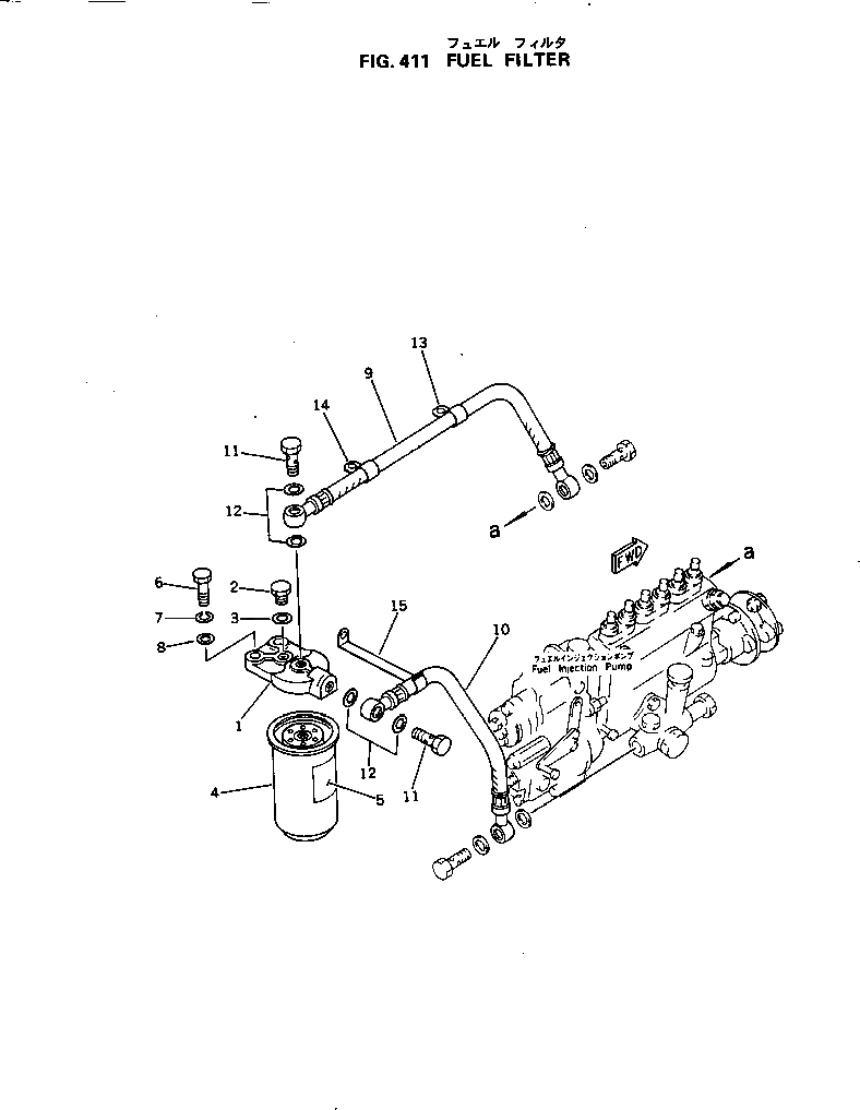 Схема запчастей Komatsu S6D105-1R - ТОПЛИВН. ФИЛЬТР. ТОПЛИВН. СИСТЕМА