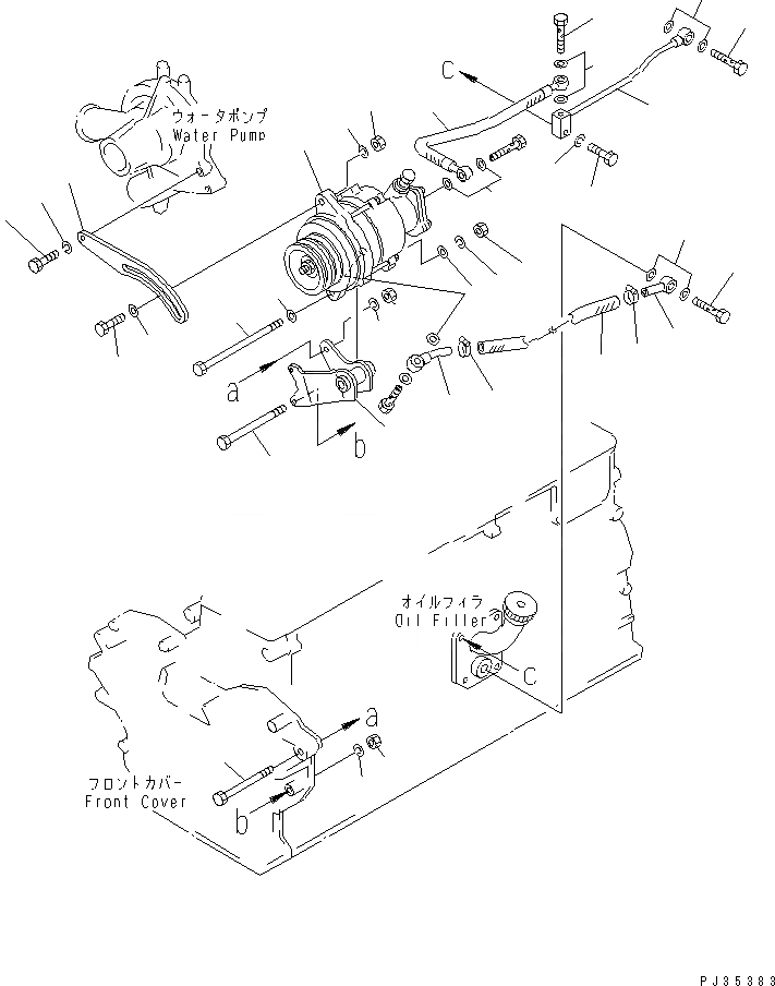 Схема запчастей Komatsu S6D105-1V - ГЕНЕРАТОР И КРЕПЛЕНИЕ (A) (ГЕНЕРАТОР С НЕ ЗАКАЛЕНН.   ШКИВ) ЭЛЕКТРИКА
