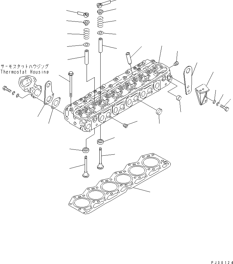 Схема запчастей Komatsu S6D105-1TT - ГОЛОВКА ЦИЛИНДРОВ ГОЛОВКА ЦИЛИНДРОВ