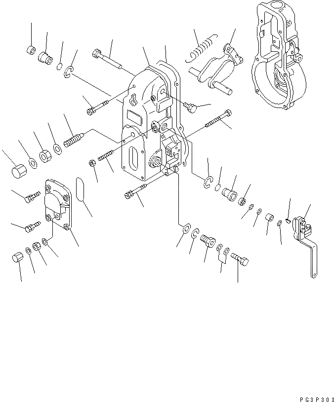 Схема запчастей Komatsu S6D105-1V - ТОПЛ. НАСОС (РЕГУЛЯТОР) (/) ТОПЛИВН. СИСТЕМА