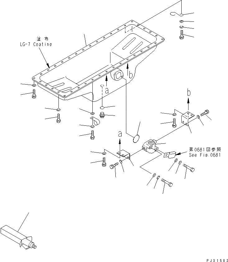 Схема запчастей Komatsu S6D105-1EE - МАСЛЯНЫЙ ПОДДОН БЛОК ЦИЛИНДРОВ
