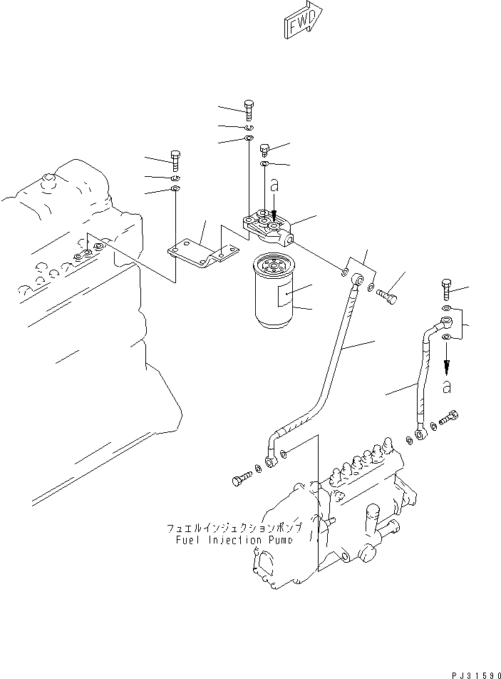 Схема запчастей Komatsu S6D105-1EE - ТОПЛИВН. ФИЛЬТР. И ТРУБЫ ТОПЛИВН. СИСТЕМА