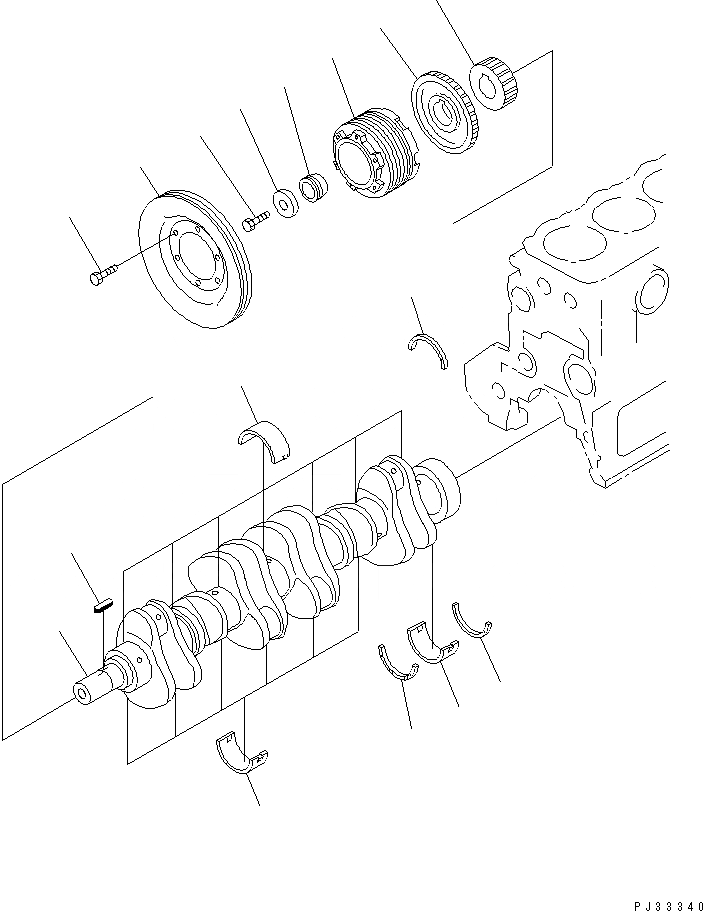 Схема запчастей Komatsu S6D108-1B - КОЛЕНВАЛ БЛОК ЦИЛИНДРОВ