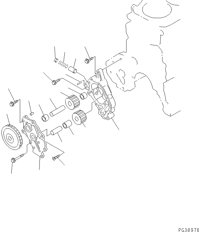 Схема запчастей Komatsu S6D108-1F-6 - МАСЛ. НАСОС ДВИГАТЕЛЬ