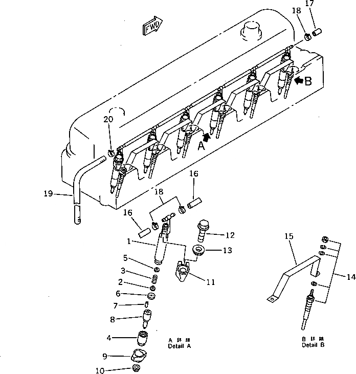 Схема запчастей Komatsu S6D108-1B - - -