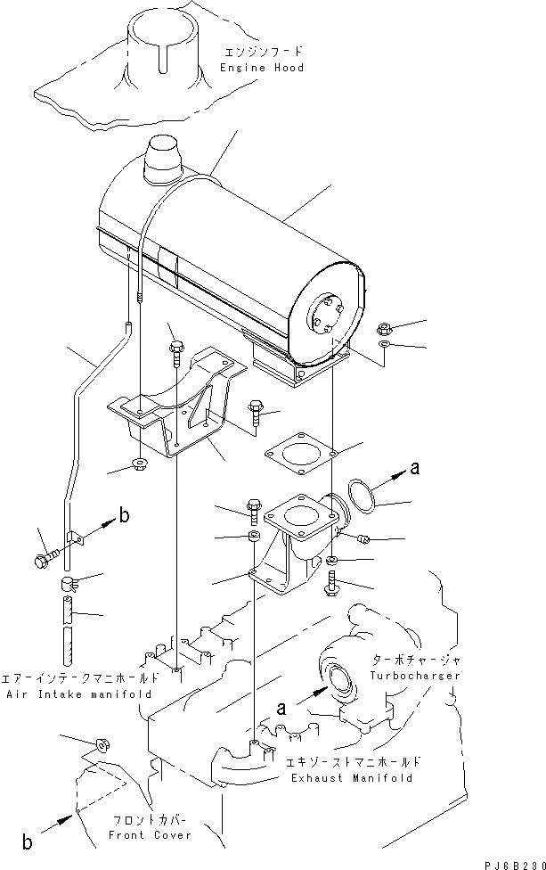 Схема запчастей Komatsu S6D108E-2A-S6 - ГЛУШИТЕЛЬ (CATALYZER ТИП)(№7-) ДВИГАТЕЛЬ