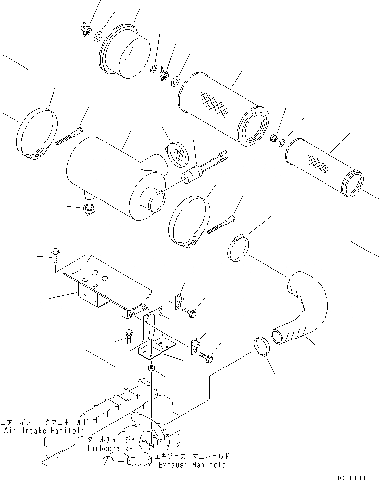 Схема запчастей Komatsu S6D108E-2A-N6 - ВОЗДУХООЧИСТИТЕЛЬ (С КЕРАМИЧ. ГЛУШИТЕЛЬ) (ТУННЕЛЬН. СПЕЦ-Я.)(№-97) ДВИГАТЕЛЬ