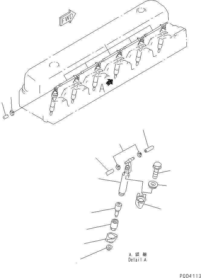 Схема запчастей Komatsu S6D108E-2A-N6 - ФОРСУНКА(№-) ДВИГАТЕЛЬ
