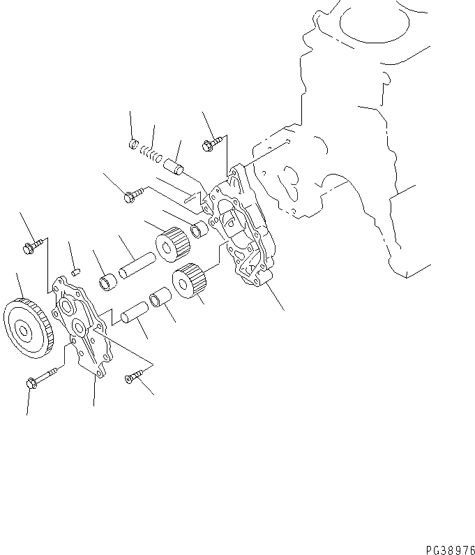 Схема запчастей Komatsu S6D108-1E-6N - МАСЛ. НАСОС ДВИГАТЕЛЬ