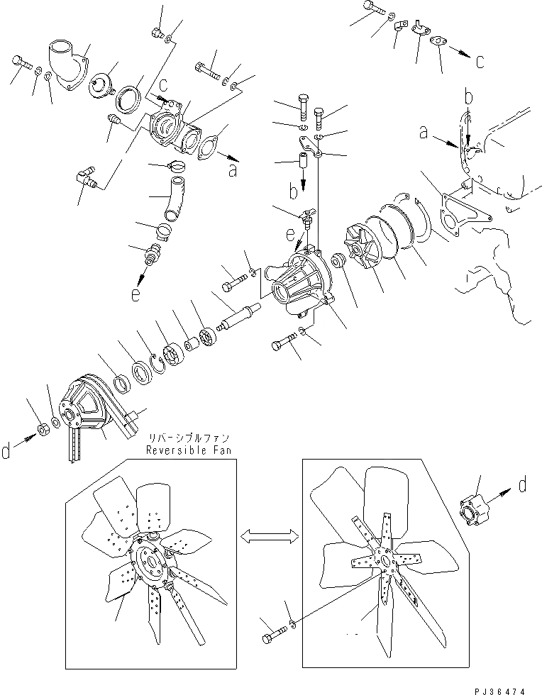 Схема запчастей Komatsu S6D110-1A - ВОДЯНАЯ ПОМПА И ВЕНТИЛЯТОР ОХЛАЖДЕНИЯ (КРОМЕ ЯПОН.) (МОРОЗОУСТОЙЧИВ. СПЕЦИФИКАЦИЯ.)(№-) СИСТЕМА ОХЛАЖДЕНИЯ