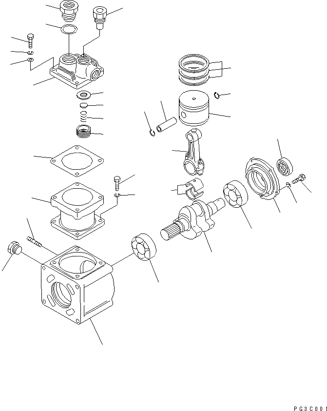 Схема запчастей Komatsu S6D110-1B - КОМПРЕССОР АКСЕССУАРЫ