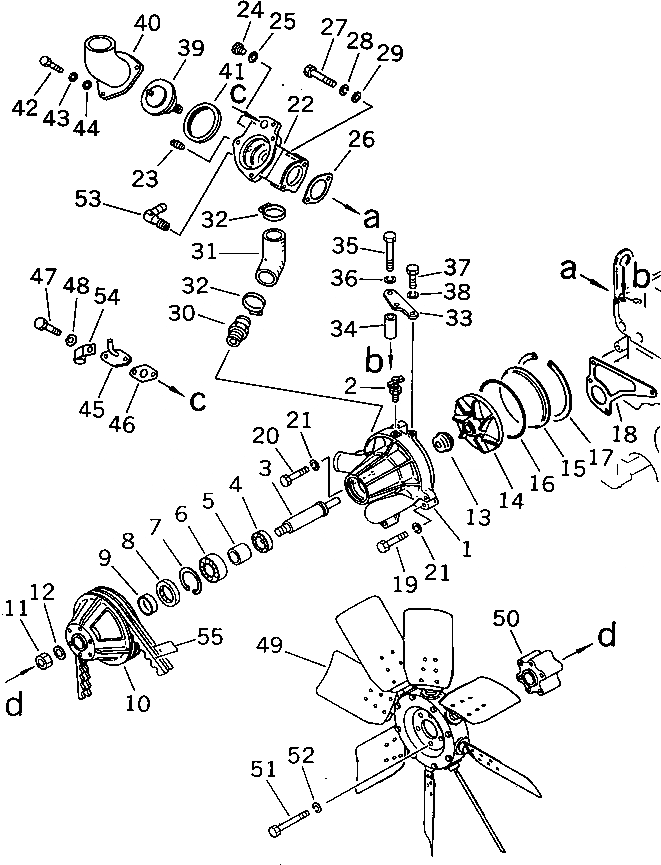 Схема запчастей Komatsu S6D110-1G - ВОДН. PUNP И ВЕНТИЛЯТОР ОХЛАЖДЕНИЯ (ДЛЯ РЕВЕРСИВНЫЙ ВЕНТИЛЯТОР) СИСТЕМА ОХЛАЖДЕНИЯ
