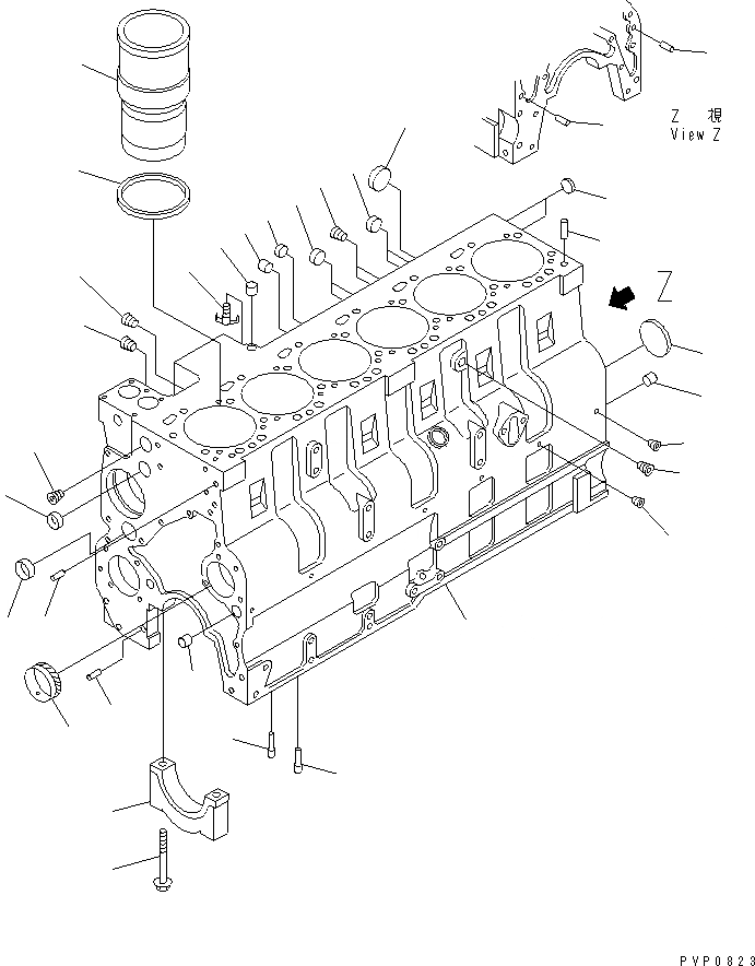 Схема запчастей Komatsu S6D114E-1-GD - БЛОК ЦИЛИНДРОВ(№99-) ДВИГАТЕЛЬ