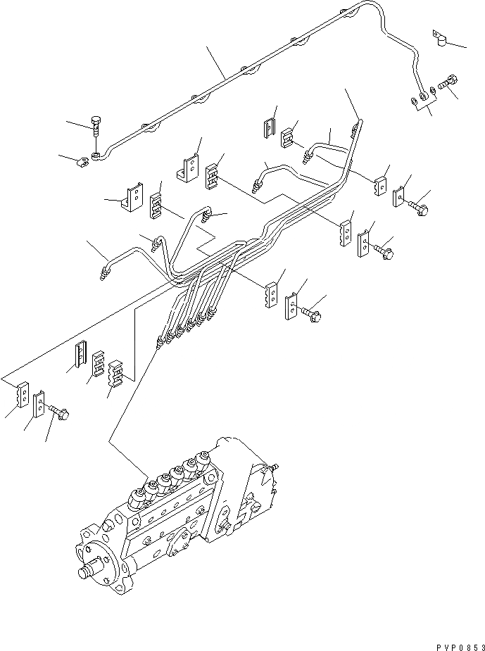 Схема запчастей Komatsu S6D114E-1-GD - ТРУБКИ ВПРЫСКА(№99-) ДВИГАТЕЛЬ
