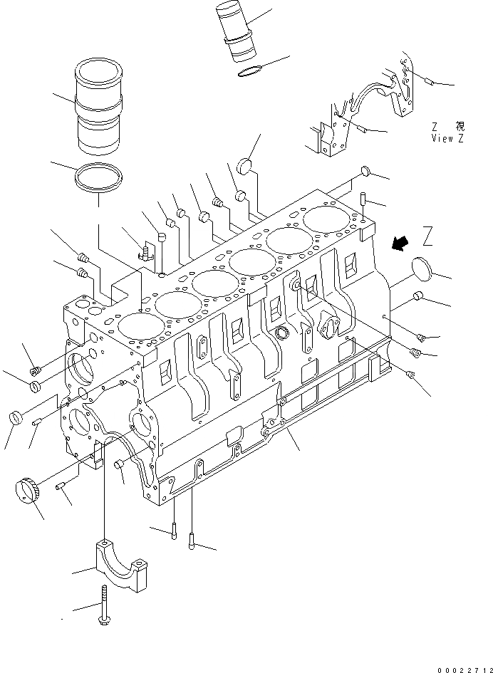 Схема запчастей Komatsu S6D114E-1A-W - БЛОК ЦИЛИНДРОВ ДВИГАТЕЛЬ
