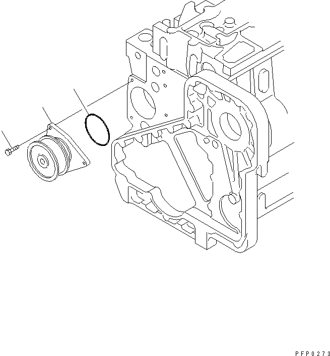 Схема запчастей Komatsu S6D114E-1A - ВОДЯНАЯ ПОМПА ДВИГАТЕЛЬ