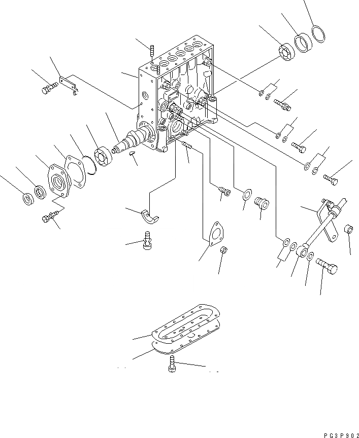 Схема запчастей Komatsu КРЫШКА ГОЛОВКИ - ТОПЛ. НАСОС (НАСОС) (/) (ВНУТР. ЧАСТИ)(№-) ДВИГАТЕЛЬ