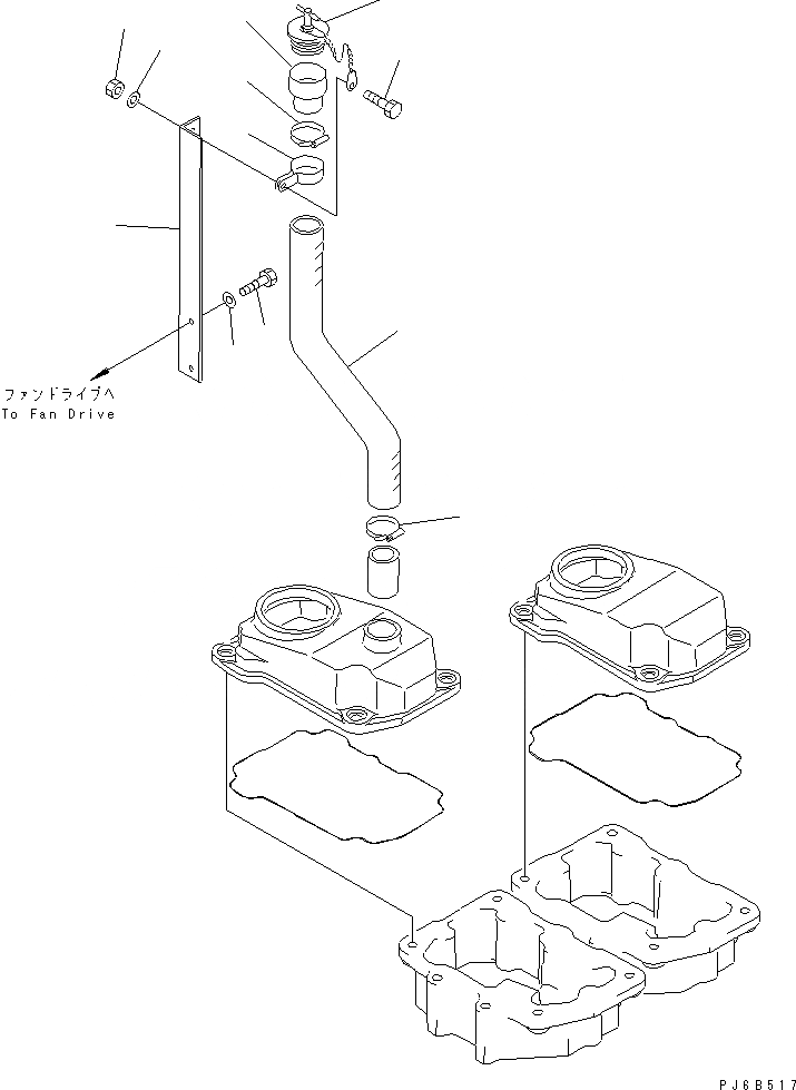 Схема запчастей Komatsu S6D125E-2J-6 - КРЫШКА ГОЛОВКИ КОМПОНЕНТЫ (МАСЛОНАЛИВНОЙ ПАТРУБОК)(№778-) ДВИГАТЕЛЬ
