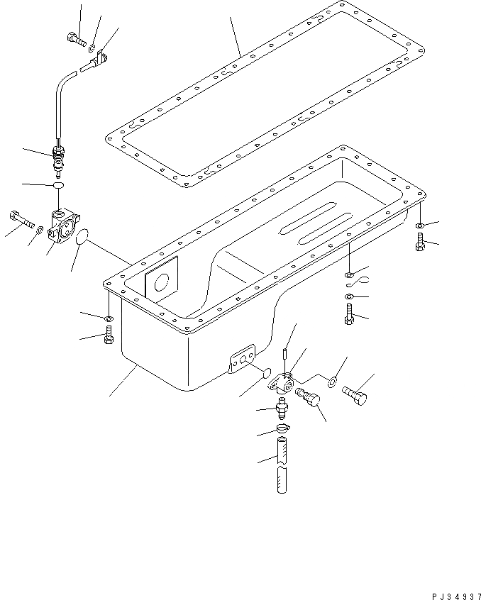 Схема запчастей Komatsu S6D125-1EE-FW - МАСЛЯНЫЙ ПОДДОН ДВИГАТЕЛЬ