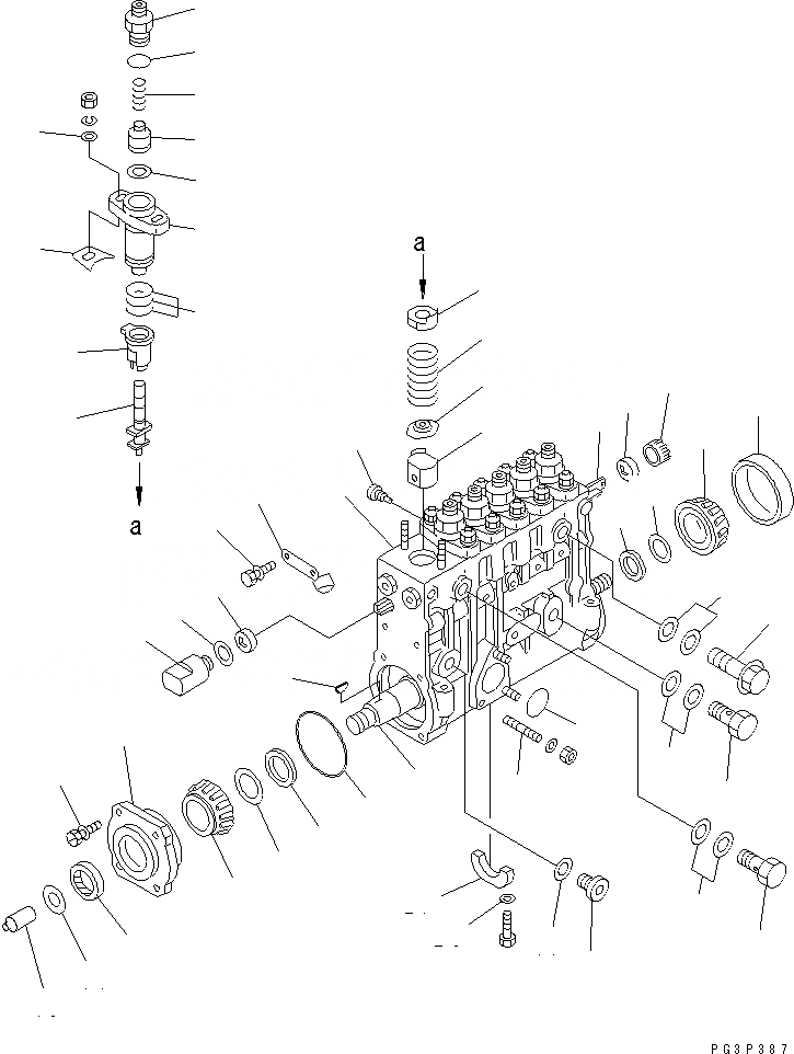 Схема запчастей Komatsu S6D125-1VV-FA - ТОПЛ. НАСОС (НАСОС) (ВНУТР. ЧАСТИ) (ДЛЯ SWEDEN)(№-) ДВИГАТЕЛЬ