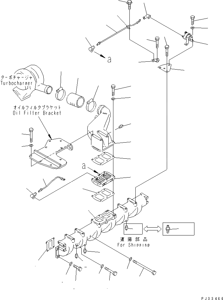 Схема запчастей Komatsu S6D125-1CC-FW - ТРУБОПРОВОД ВПУСКА ВОЗДУХА И СОЕДИН-Е(№-) ДВИГАТЕЛЬ