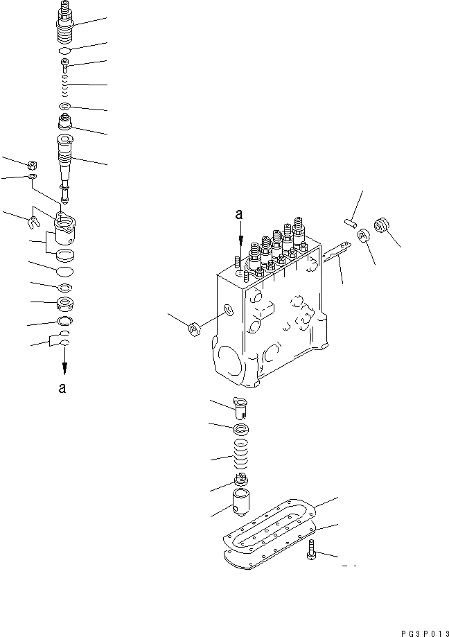 Схема запчастей Komatsu S6D125-1CC-FW - ТОПЛ. НАСОС (НАСОС) (/) (ВНУТР. ЧАСТИ)(№-) ДВИГАТЕЛЬ