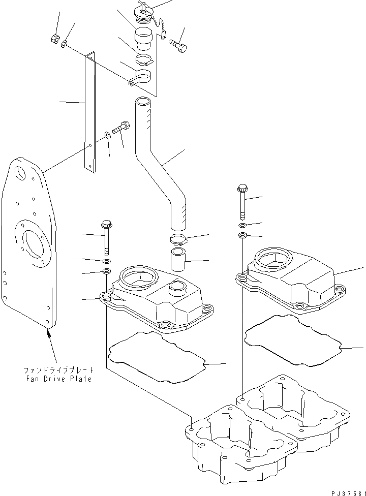 Схема запчастей Komatsu S6D125-1E-FA - КРЫШКА ГОЛОВКИ ДВИГАТЕЛЬ