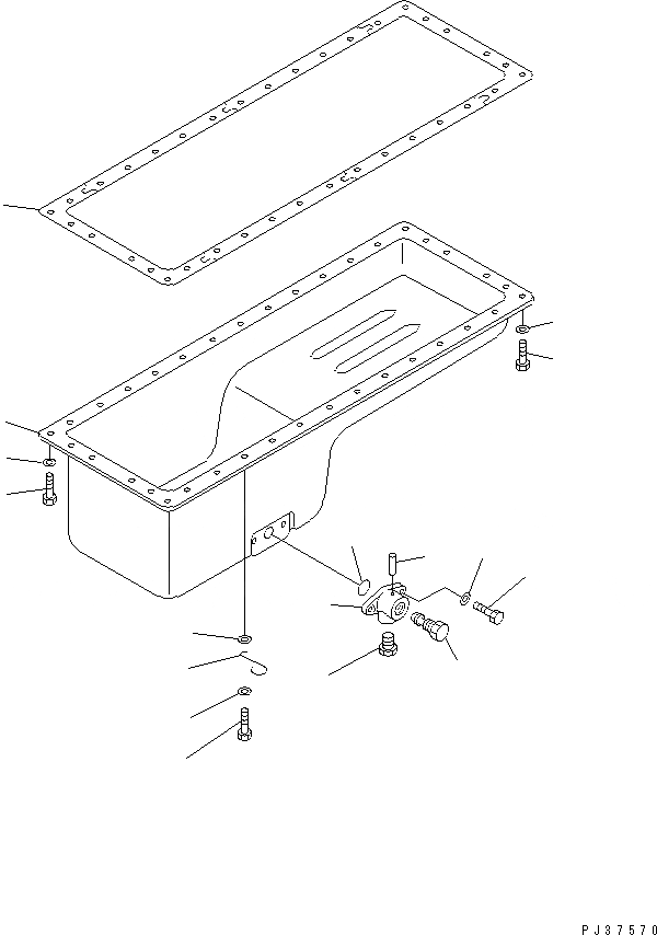 Схема запчастей Komatsu S6D125-1E-FA - МАСЛЯНЫЙ ПОДДОН ДВИГАТЕЛЬ