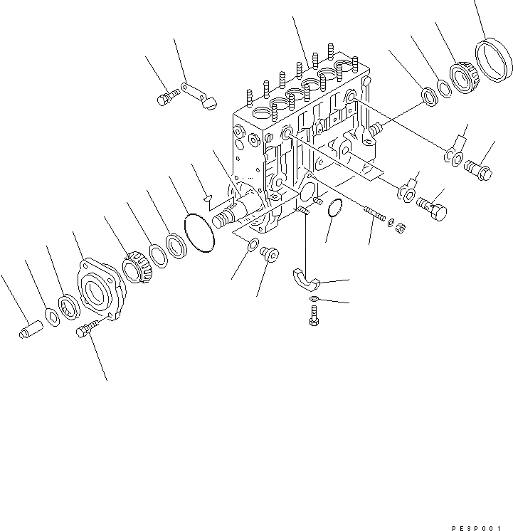 Схема запчастей Komatsu S6D125-1E-FA - ТОПЛ. НАСОС (НАСОС) (/) (ВНУТР. ЧАСТИ)(№9-) ДВИГАТЕЛЬ