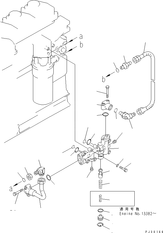 Схема запчастей Komatsu S6D125-1C-FW - СИСТЕМА СМАЗКИ МАСЛОПРОВОДЯЩАЯ ЛИНИЯ ДВИГАТЕЛЬ