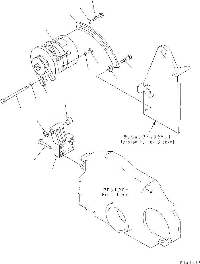 Схема запчастей Komatsu S6D125-1CC - ГЕНЕРАТОР И КРЕПЛЕНИЕ (A)(№-9) ЭЛЕКТРИКА