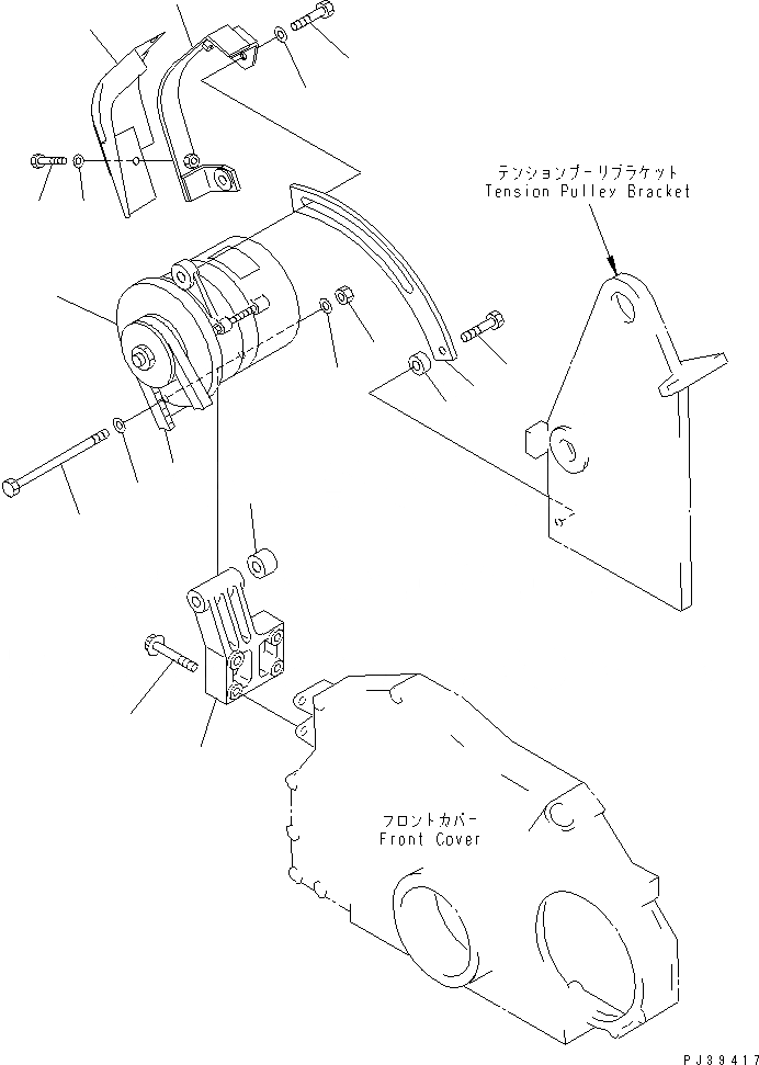 Схема запчастей Komatsu S6D125-1CC - ГЕНЕРАТОР И КРЕПЛЕНИЕ (A)(№-) ЭЛЕКТРИКА