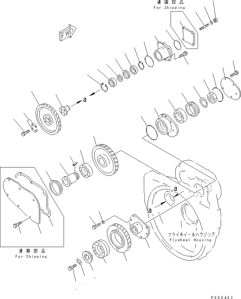 Схема запчастей Komatsu S6D125-1CC-C - МЕХ-М ОТБОРА МОЩНОСТИ БЛОК ЦИЛИНДРОВ
