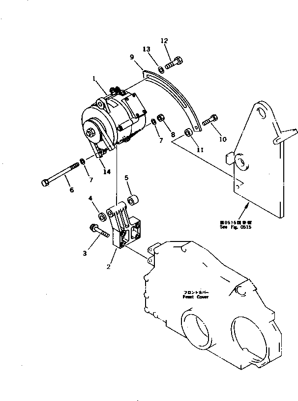 Схема запчастей Komatsu S6D125-1CC-C - СТАРТЕР И КРЕПЛЕНИЕ (7.KW) ЭЛЕКТРИКА