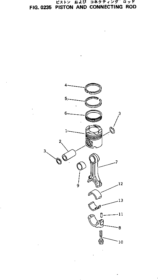 Схема запчастей Komatsu S6D125-1B8 - ПОРШЕНЬ И ШАТУН БЛОК ЦИЛИНДРОВ
