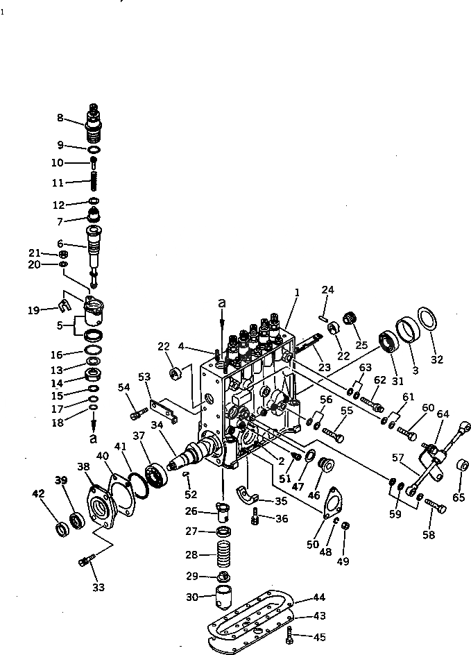 Схема запчастей Komatsu S6D125-1F - ТОПЛ. НАСОС (НАСОС) (ВНУТР. ЧАСТИ)(№8-) ТОПЛИВН. СИСТЕМА