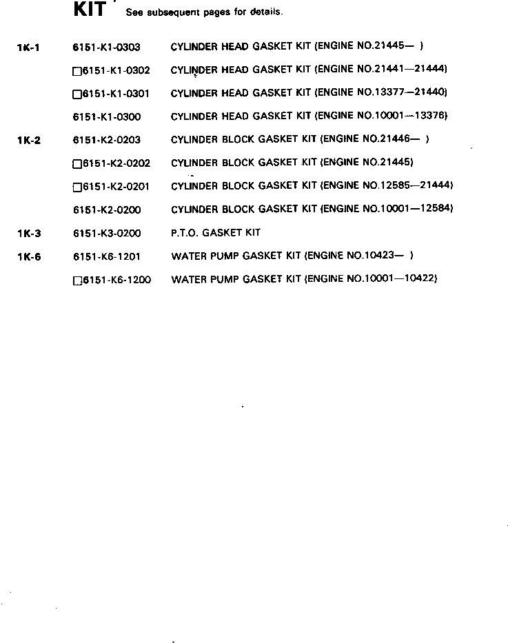 Схема запчастей Komatsu S6D125-1F - КОМПЛЕКТ ПРОКЛАДОК ДВИГАТЕЛЬ КОМПЛЕКТ